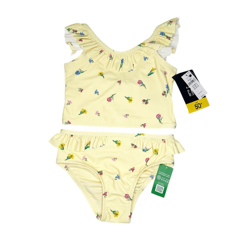 NWT Gap Two Piece Floral Print Bathing Suit Size 2T